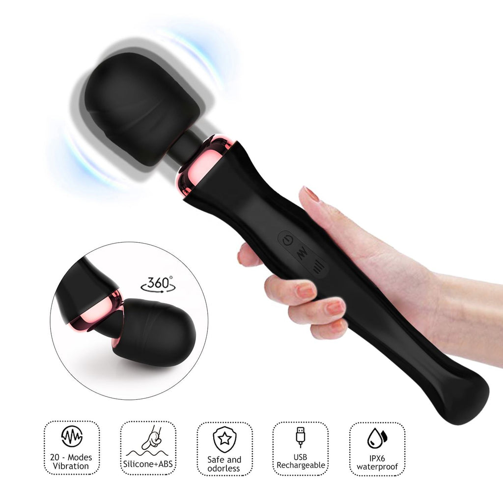 WINYI Best Wand Rechargeable Massager Extra Powerful Vibration Cordless Vibrator Hand Whole Body Massage Wand Vibrator for Women